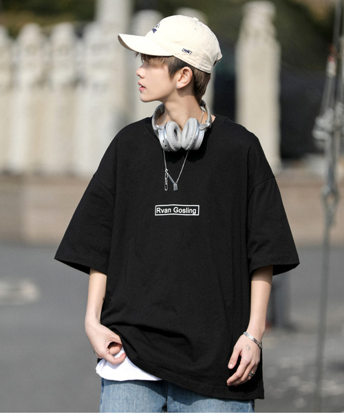 neos（ネオス）の「【neos -addictive design-】ビッグシルエット バックフォト ロゴ プリント クルーネック Tシャツ（Tシャツ/カットソー・メンズ・ホワイト/グリーン/ブラック/ブルーグレー・MEDIUM/LARGE/X-LARGE）」の5枚目の写真