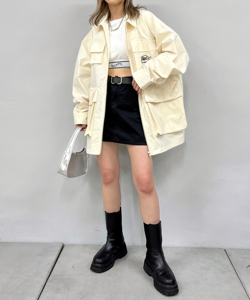 WHO'S WHO gallery（フーズフーギャラリー）の「COOPER FACTミリタリーシャツジャケット（シャツ/ブラウス・メンズ・ブラック/カーキ/ホワイト・FREE）」の4枚目の写真