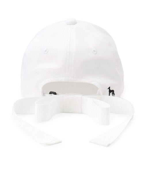 adabat（アダバット）の「◆【日本製】ラインストーンロゴ リボン付きキャップ（キャップ・レディース・ブラック/ホワイト・00）」の4枚目の写真