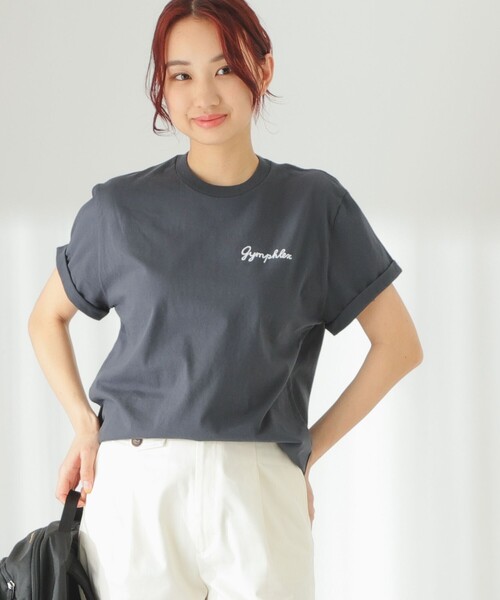 B:MING by BEAMS(ビーミングバイビームス)の「GYMPHLEX /コーマコットン ジャージー Tシャツ(Tシャツ/カットソー・レディース・ホワイト/その他1/その他/チャコールグレー・16)」の1枚目の写真
