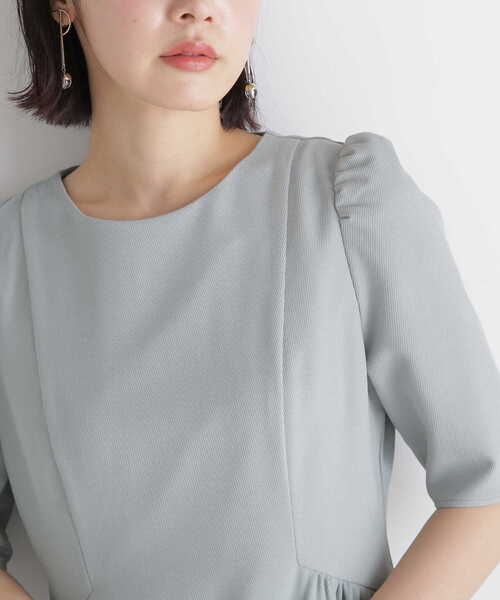 未使用品級✨　ナチュラルビューティーベーシック サイドギャザーサマーワンピース セール 60%OFF】サイドギャザーワンピース(505150909