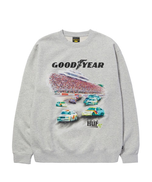 【メンズ】HUF x Goodyear Team HUF スウェット HUF（ハフ）の「HUF X GOODYEAR TEAM HUF CREWNECK / HUF