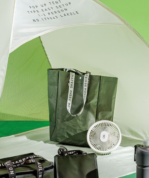 LAKOLE（ラコレ）の「TOUGH BAGカラー(M) / 188631（トートバッグ・レディース・アイボリー/チャコール/ブルー/桜/カーキ/ライトブルー/ネイビー・FREE）」の3枚目の写真