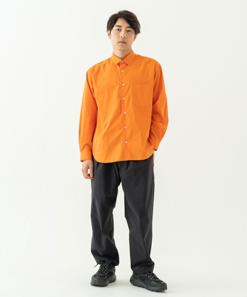 BRICK & SONS（ブリックアンドサンズ）の「リラックスバックプリーツシャツ＜パンプキン＞（シャツ/ブラウス・メンズ・オレンジ・XS/S/M/L）」の6枚目の写真