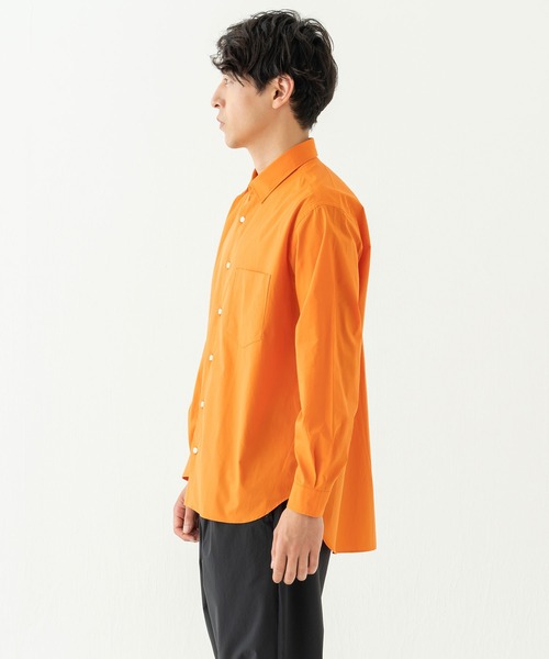 BRICK & SONS（ブリックアンドサンズ）の「リラックスバックプリーツシャツ＜パンプキン＞（シャツ/ブラウス・メンズ・オレンジ・XS/S/M/L）」の7枚目の写真