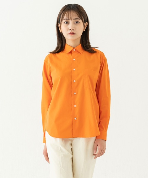 BRICK & SONS（ブリックアンドサンズ）の「リラックスバックプリーツシャツ＜パンプキン＞（シャツ/ブラウス・メンズ・オレンジ・XS/S/M/L）」の9枚目の写真