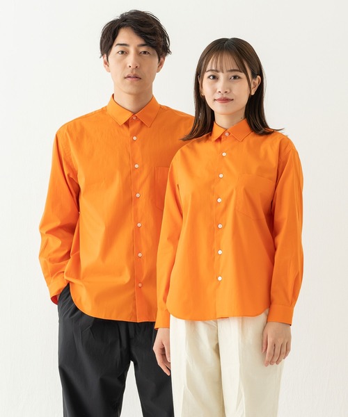 BRICK & SONS（ブリックアンドサンズ）の「リラックスバックプリーツシャツ＜パンプキン＞（シャツ/ブラウス・メンズ・オレンジ・XS/S/M/L）」の14枚目の写真