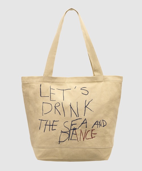RAF SIMONS（ラフシモンズ）の「Denim totebag Lets drink the sea（トートバッグ・メンズ・ベージュ・ONE SIZE）」の2枚目の写真