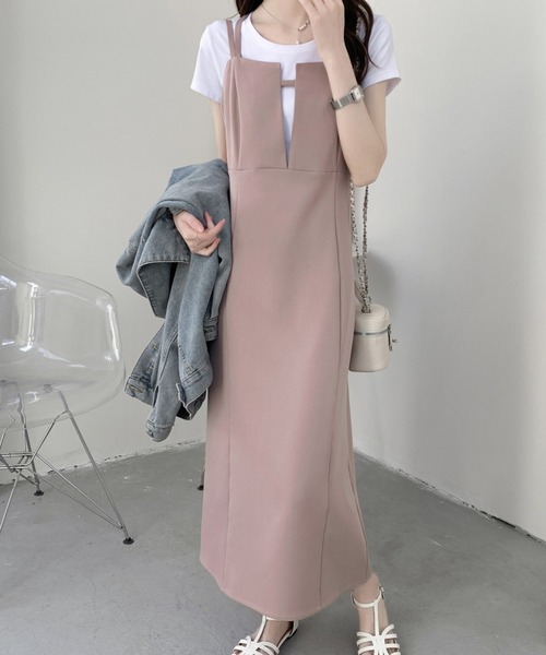 ABITOKYO(アビトーキョー)の「スキッパーネックスリットキャミワンピース(ワンピース・レディース・カーキ/ブラック/ピンク/ライトグリーン/ベージュ/ブルー/ブラウン/グリーン・S/M)」の19枚目の写真