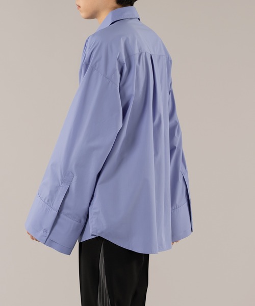 SELLE GLANT(セレグランテ)の「DOUBLE CUFFS FLARE SHIRT/ダブルカフスフレアシャツ(シャツ/ブラウス・メンズ・ブルー/カーキ・MEDIUM/LARGE)」の12枚目の写真