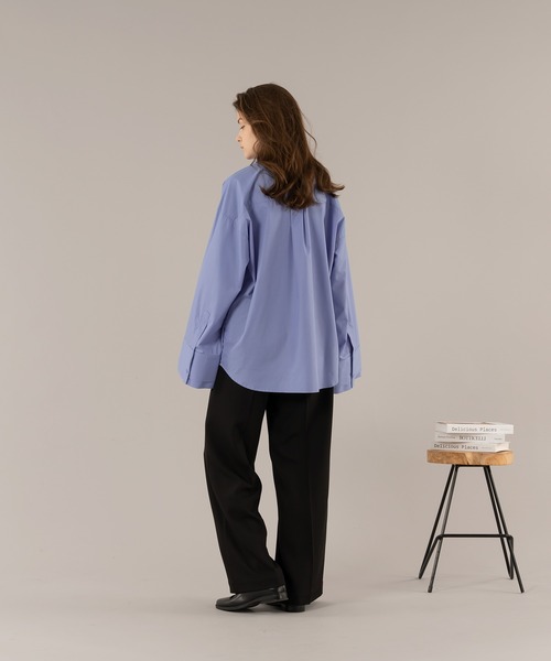 SELLE GLANT(セレグランテ)の「DOUBLE CUFFS FLARE SHIRT/ダブルカフスフレアシャツ(シャツ/ブラウス・メンズ・ブルー/カーキ・MEDIUM/LARGE)」の8枚目の写真