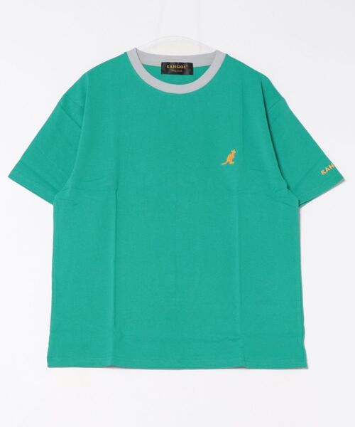 KANGOL(カンゴール)の「★KANGOL★刺繍ビッグサイズ リンガークルーネックTシャツ(Tシャツ/カットソー・レディース・ホワイト/ブラック/マルチ/グレー/グリーン・LARGE/MEDIUM/X-LARGE)」の1枚目の写真