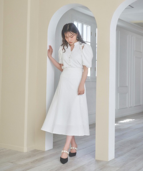 ANDGEEBEE（アンジービー）の「ジャガードフレアスカート（スカート・レディース・ホワイト/ブラック・MEDIUM）」の10枚目の写真