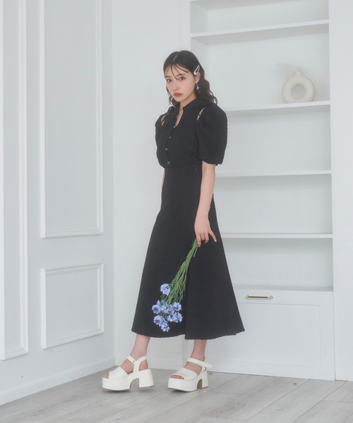 ANDGEEBEE（アンジービー）の「ジャガードフレアスカート（スカート・レディース・ホワイト/ブラック・MEDIUM）」の11枚目の写真