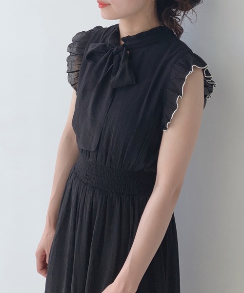 AS KNOW AS plus（アズノゥアズプラス）の「〇前後2WAYノースリーブティアードワンピース（ワンピース・レディース・アイボリー系/ブラック系/ブルー/ブラック/グレイッシュベージュ/イエロー系/ピンク系/ブラック系その他/オフホワイト・FREE）」の20枚目の写真