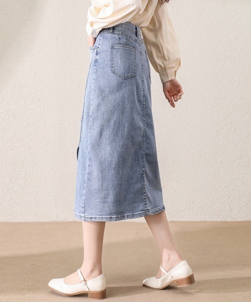 Coo+i（クーイ）の「ベルト付きデニムスカート（スカート・レディース・ブルー・M）」の14枚目の写真