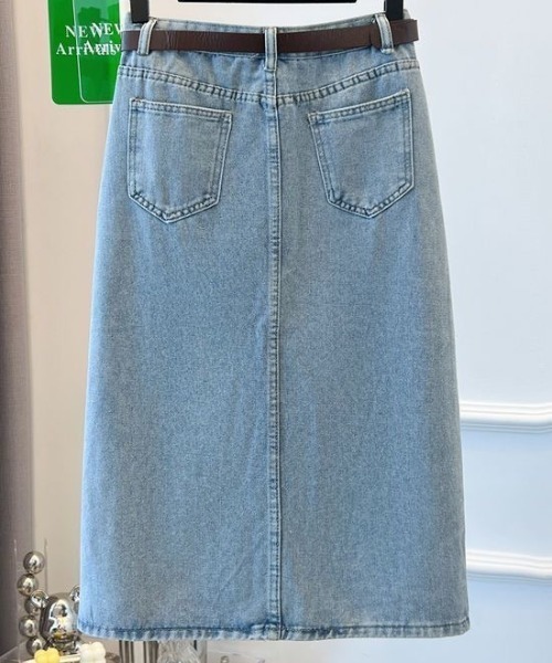 Coo+i（クーイ）の「ベルト付きデニムスカート（スカート・レディース・ブルー・M）」の4枚目の写真