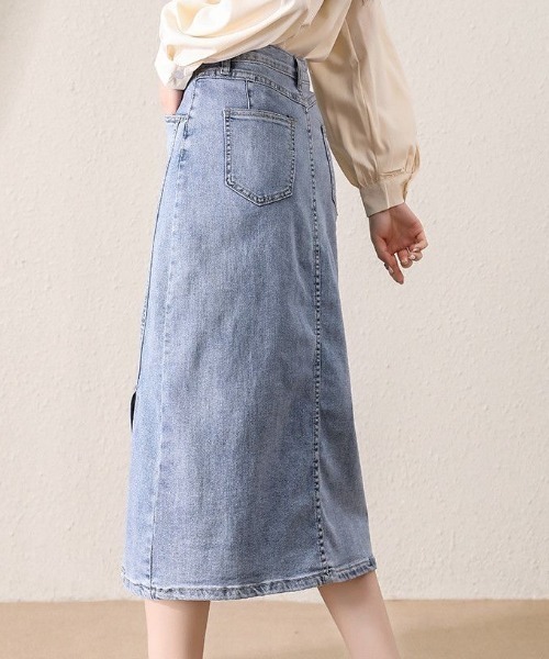 Coo+i（クーイ）の「ベルト付きデニムスカート（スカート・レディース・ブルー・M）」の6枚目の写真