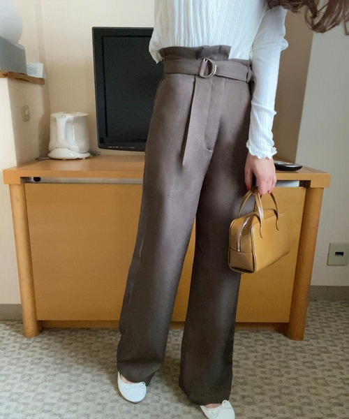 LAUIR(ラウアー)の「ウエストベルトデザインパンツ(その他パンツ・レディース・アイボリー/モカ/ブラック・LARGE/MEDIUM)」の3枚目の写真