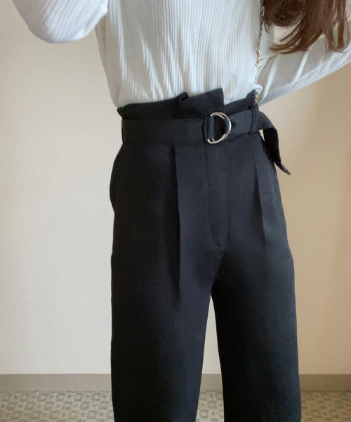 LAUIR(ラウアー)の「ウエストベルトデザインパンツ(その他パンツ・レディース・アイボリー/モカ/ブラック・LARGE/MEDIUM)」の5枚目の写真