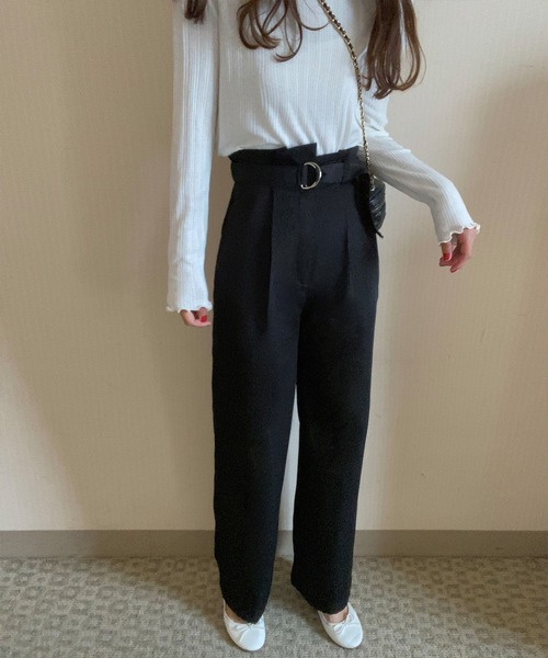 LAUIR(ラウアー)の「ウエストベルトデザインパンツ(その他パンツ・レディース・アイボリー/モカ/ブラック・LARGE/MEDIUM)」の7枚目の写真