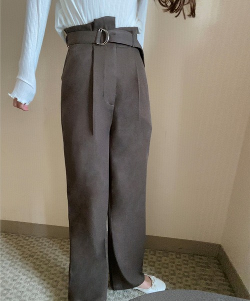 LAUIR(ラウアー)の「ウエストベルトデザインパンツ(その他パンツ・レディース・アイボリー/モカ/ブラック・LARGE/MEDIUM)」の9枚目の写真