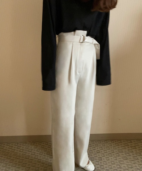 LAUIR(ラウアー)の「ウエストベルトデザインパンツ(その他パンツ・レディース・アイボリー/モカ/ブラック・LARGE/MEDIUM)」の11枚目の写真