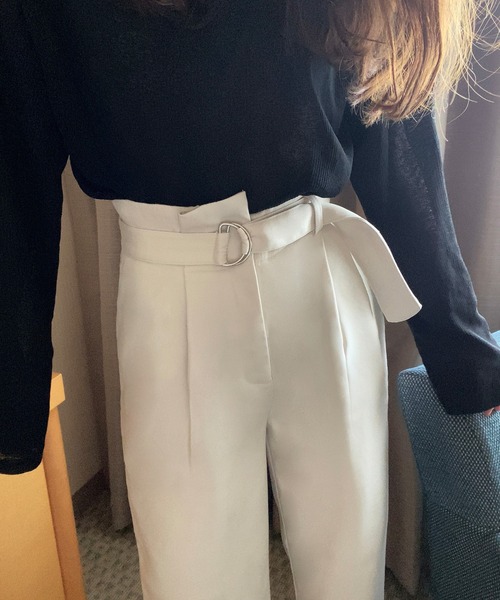 LAUIR(ラウアー)の「ウエストベルトデザインパンツ(その他パンツ・レディース・アイボリー/モカ/ブラック・LARGE/MEDIUM)」の13枚目の写真