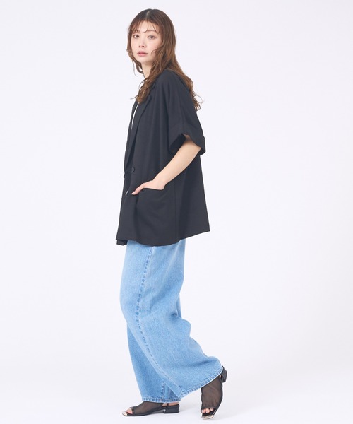 abahouse mavie(アバハウスマヴィ)の「【追加生産決定】ハーフスリーブジャケット(テーラードジャケット・レディース・ブラック/グレイッシュベージュ/ダークオレンジ/ブラック系その他/アイボリー/ブラック系その他2・フリー)」の14枚目の写真