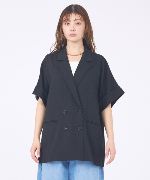 abahouse mavie(アバハウスマヴィ)の「【追加生産決定】ハーフスリーブジャケット(テーラードジャケット・レディース・ブラック/グレイッシュベージュ/ダークオレンジ/ブラック系その他/アイボリー/ブラック系その他2・フリー)」の22枚目の写真