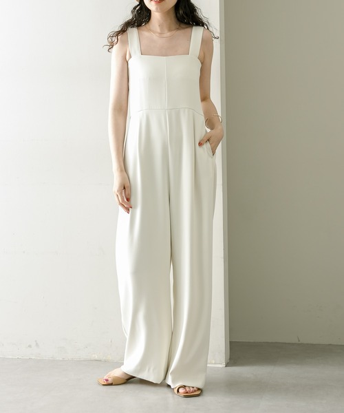 -M-medium サロペット ホワイト R＆D オールドマンズテーラー MATELASSE サロペットホワイト