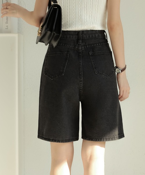 MAISON DE THERESE(メゾン ド テレーズ)の「ハイウエストデニム5分パンツ(デニムパンツ・レディース・ダークグレー/ブルー/ブラック・S/M/L)」の15枚目の写真