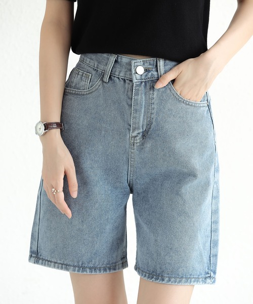 MAISON DE THERESE(メゾン ド テレーズ)の「ハイウエストデニム5分パンツ(デニムパンツ・レディース・ダークグレー/ブルー/ブラック・S/M/L)」の11枚目の写真