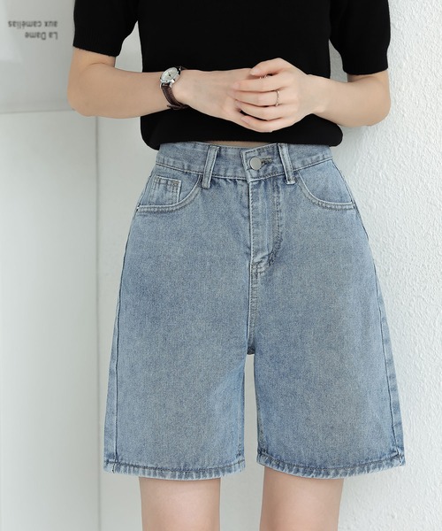 MAISON DE THERESE(メゾン ド テレーズ)の「ハイウエストデニム5分パンツ(デニムパンツ・レディース・ダークグレー/ブルー/ブラック・S/M/L)」の12枚目の写真