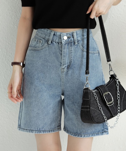 MAISON DE THERESE(メゾン ド テレーズ)の「ハイウエストデニム5分パンツ(デニムパンツ・レディース・ダークグレー/ブルー/ブラック・S/M/L)」の13枚目の写真