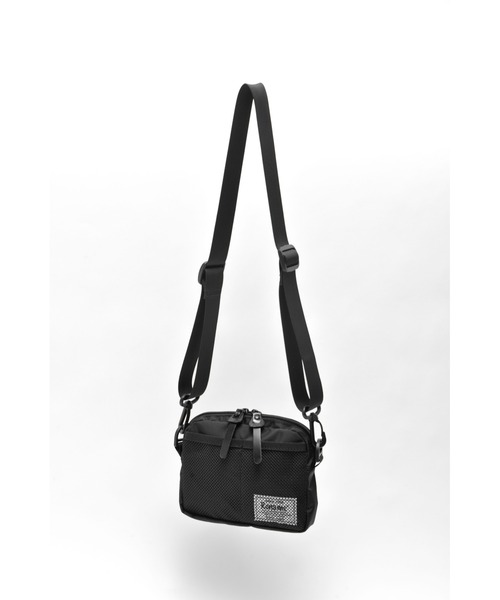 Rename（リネーム）の「Rename メッシュポケット 軽量 ナイロン ミニ ショルダーバッグ（ショルダーバッグ・メンズ・ブラック/グレー・FREE）」の4枚目の写真