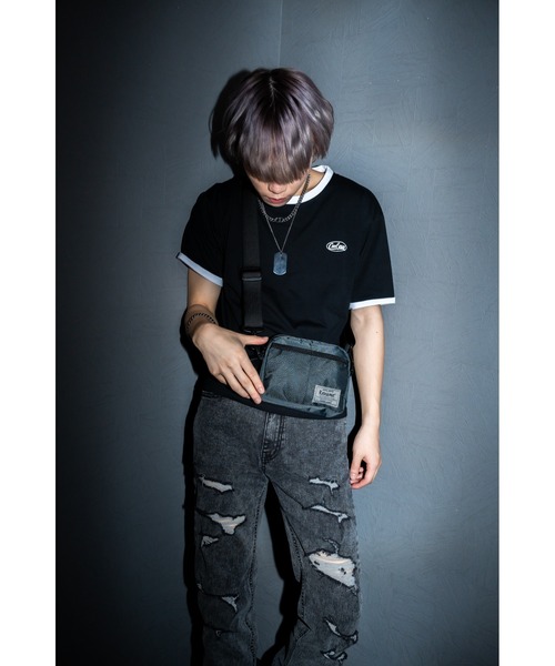 Rename（リネーム）の「Rename メッシュポケット 軽量 ナイロン ミニ ショルダーバッグ（ショルダーバッグ・メンズ・ブラック/グレー・FREE）」の22枚目の写真