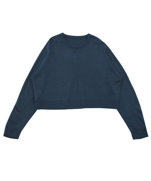 ネイビー ボックスシルエット ニット ボックスシルエットクルーネックニット（ニット/セーター）｜select
