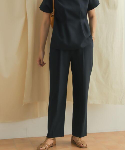 URBAN RESEARCH DOORS（アーバンリサーチドアーズ）の「『セットアップ対応』麻調合繊ストレートトラウザー（その他パンツ・レディース・イエロー系その他/ネイビー・MEDIUM/SMALL）」の18枚目の写真