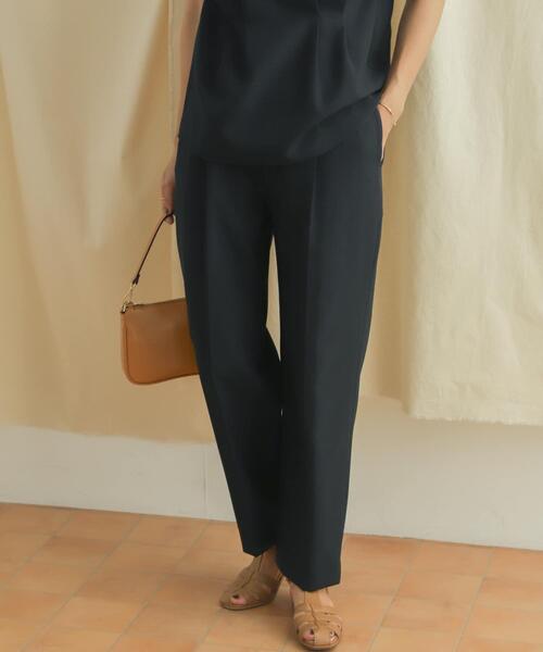 URBAN RESEARCH DOORS（アーバンリサーチドアーズ）の「『セットアップ対応』麻調合繊ストレートトラウザー（その他パンツ・レディース・イエロー系その他/ネイビー・MEDIUM/SMALL）」の16枚目の写真