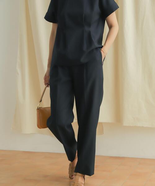 URBAN RESEARCH DOORS（アーバンリサーチドアーズ）の「『セットアップ対応』麻調合繊ストレートトラウザー（その他パンツ・レディース・イエロー系その他/ネイビー・MEDIUM/SMALL）」の15枚目の写真