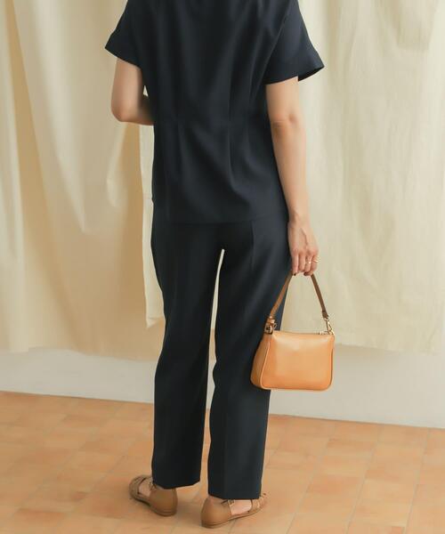 URBAN RESEARCH DOORS（アーバンリサーチドアーズ）の「『セットアップ対応』麻調合繊ストレートトラウザー（その他パンツ・レディース・イエロー系その他/ネイビー・MEDIUM/SMALL）」の12枚目の写真