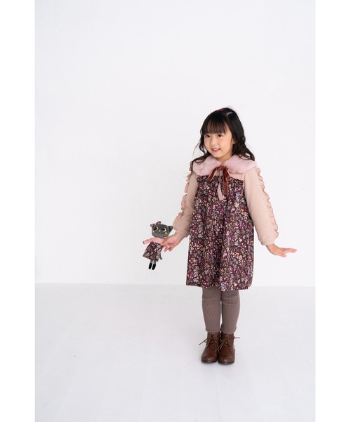 nino（ニノ）の「ティペット ファー（付け襟・キッズ・スモーク/ホワイト・M）」の12枚目の写真