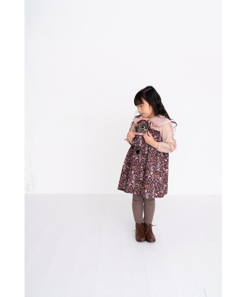 nino（ニノ）の「ティペット ファー（付け襟・キッズ・スモーク/ホワイト・M）」の4枚目の写真