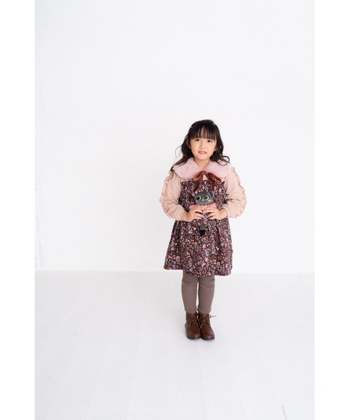 nino（ニノ）の「ティペット ファー（付け襟・キッズ・スモーク/ホワイト・M）」の5枚目の写真