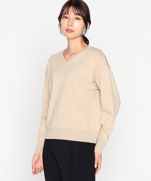 セール】マシンウォッシャブル ベーシック Vネックニット（ニット