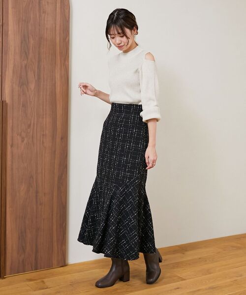 MAJESTIC LEGON（マジェスティックレゴン）の「【WEB限定XSサイズあり】ツイードマーメイドスカート（スカート・レディース・ホワイト系その他2/ブラック系その他・MEDIUM/SMALL/X-SMALL）」の19枚目の写真