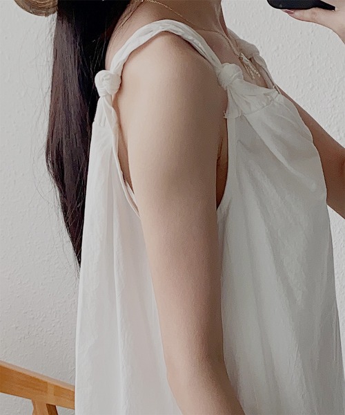 MAISON DE THERESE(メゾン ド テレーズ)の「前後Vネック白キャミワンピース ビーチ リゾート(ワンピース・レディース・ホワイト・M)」の18枚目の写真