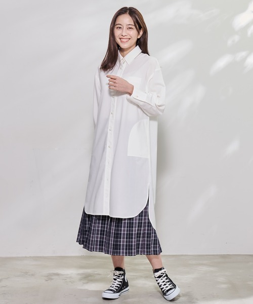 Arnold Palmer（アーノルドパーマー）の「パールボタン シャツ ワンピース（ワンピース・レディース・スカイブルー/ライトグレー/ホワイト・L/S/M）」の8枚目の写真