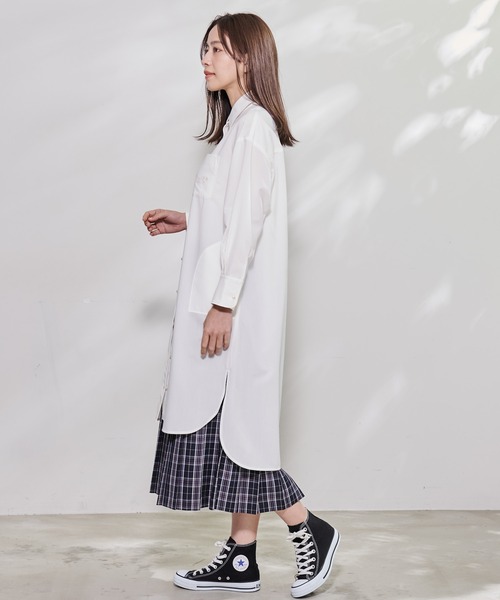 Arnold Palmer（アーノルドパーマー）の「パールボタン シャツ ワンピース（ワンピース・レディース・スカイブルー/ライトグレー/ホワイト・L/S/M）」の9枚目の写真